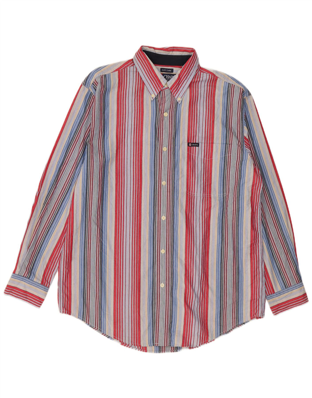 Chaps Herre Easy Care skjorte Medium flerfarvet stribet bomuld