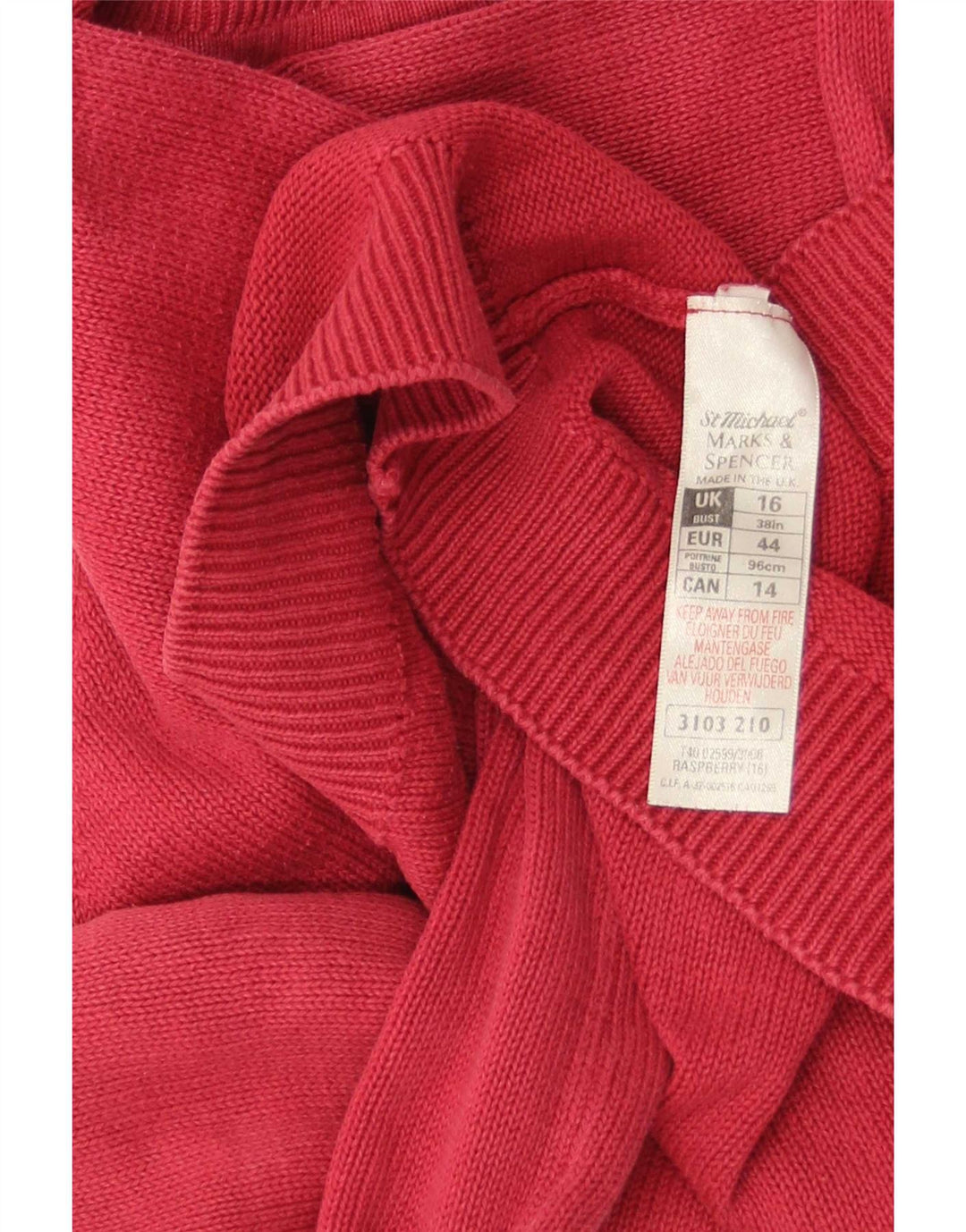 Marks & Spencer Dame Oversized Boat Neck Jumper Sweater UK 16 Large Red