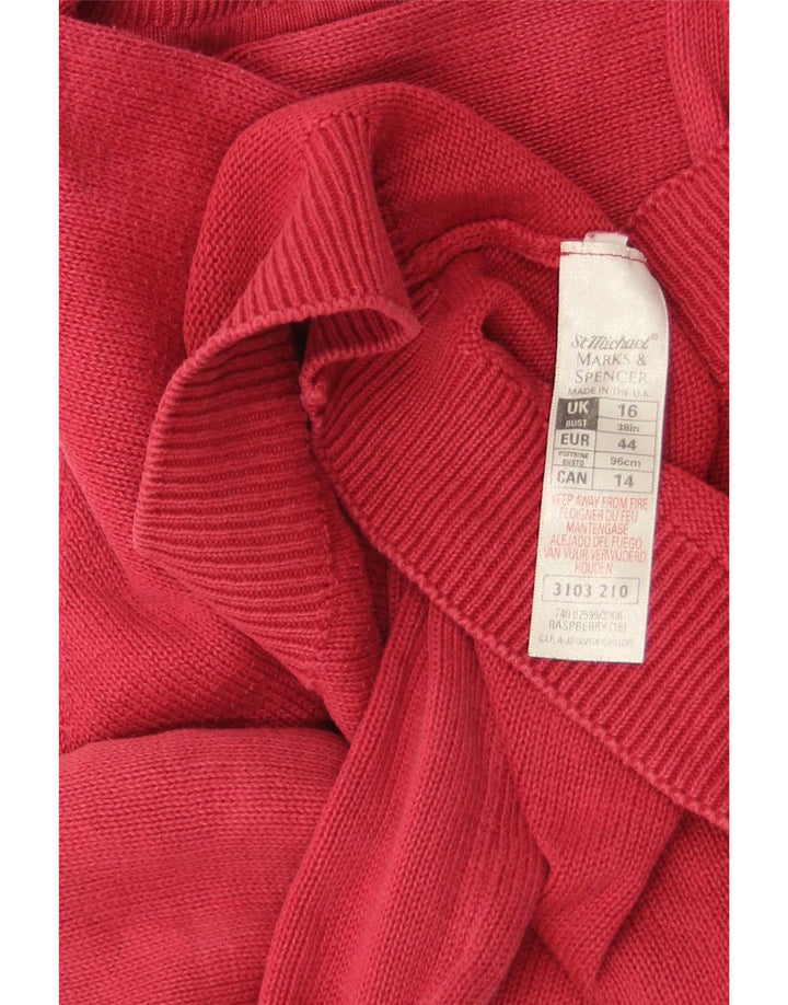 Marks & Spencer Dame Oversized Boat Neck Jumper Sweater UK 16 Large Red