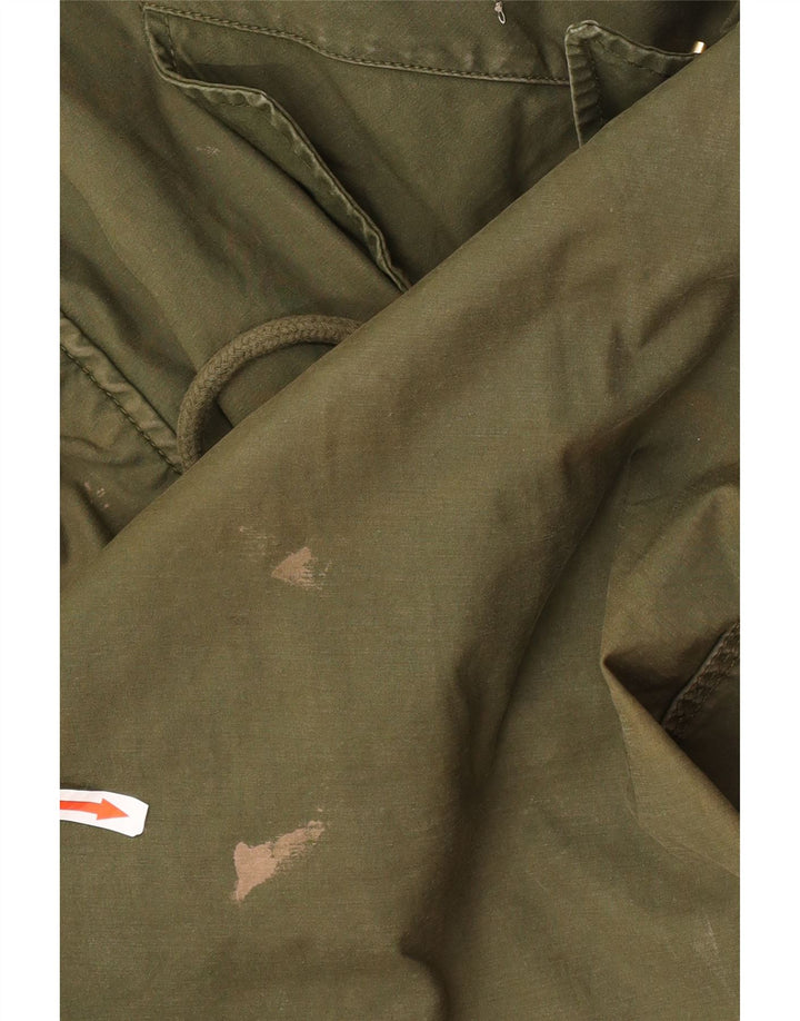 Diesel Herre Hooded Parka Jacket UK 38 Medium Green Bomuld