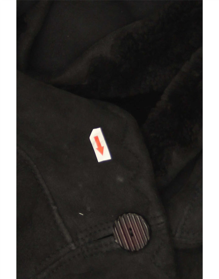 Vintage Dame Shearling Jacket IT 44 Medium Black Shearling