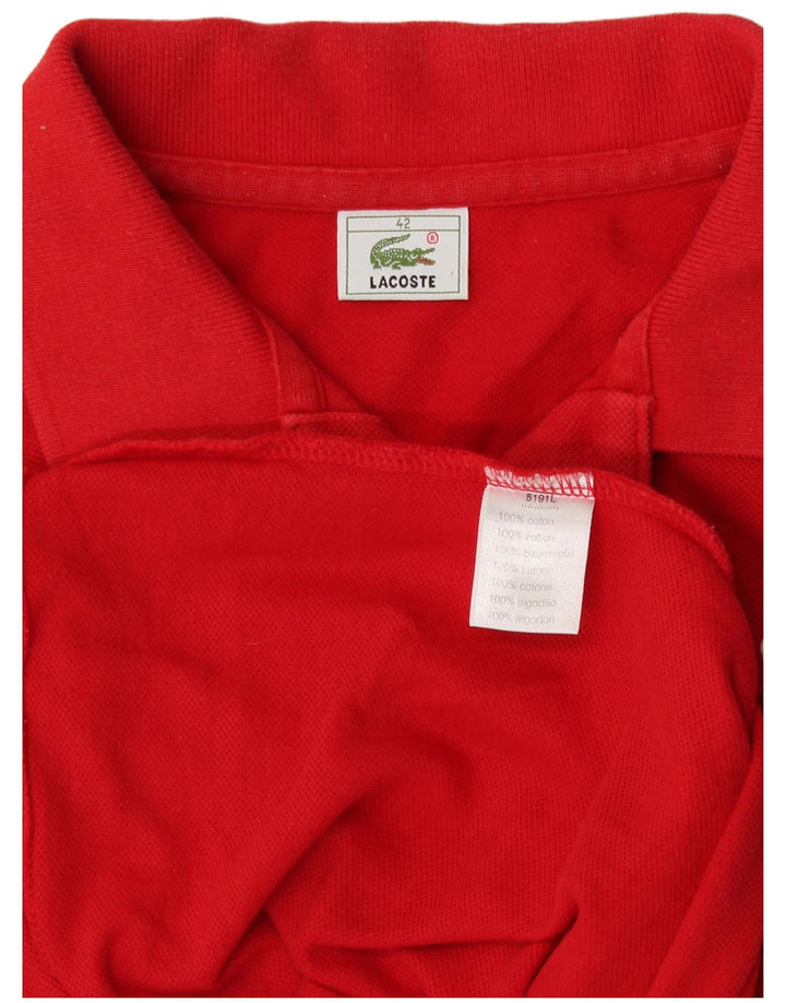 Lacoste Dame ærmeløs polo shirt str. 42 Stor rød bomuld