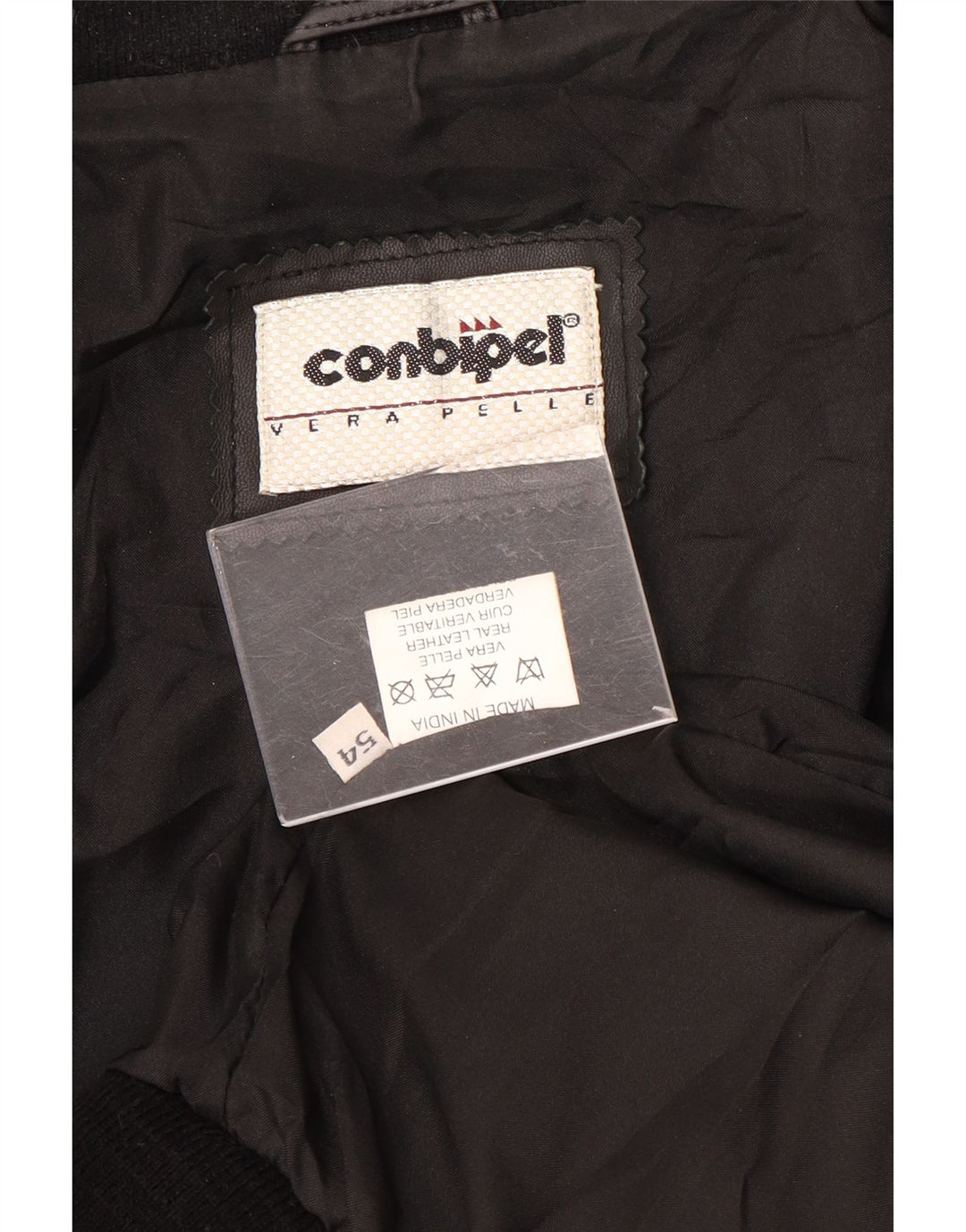 Conbipel Herre Læder Bomber Jacket IT 54 XL Sort Læder