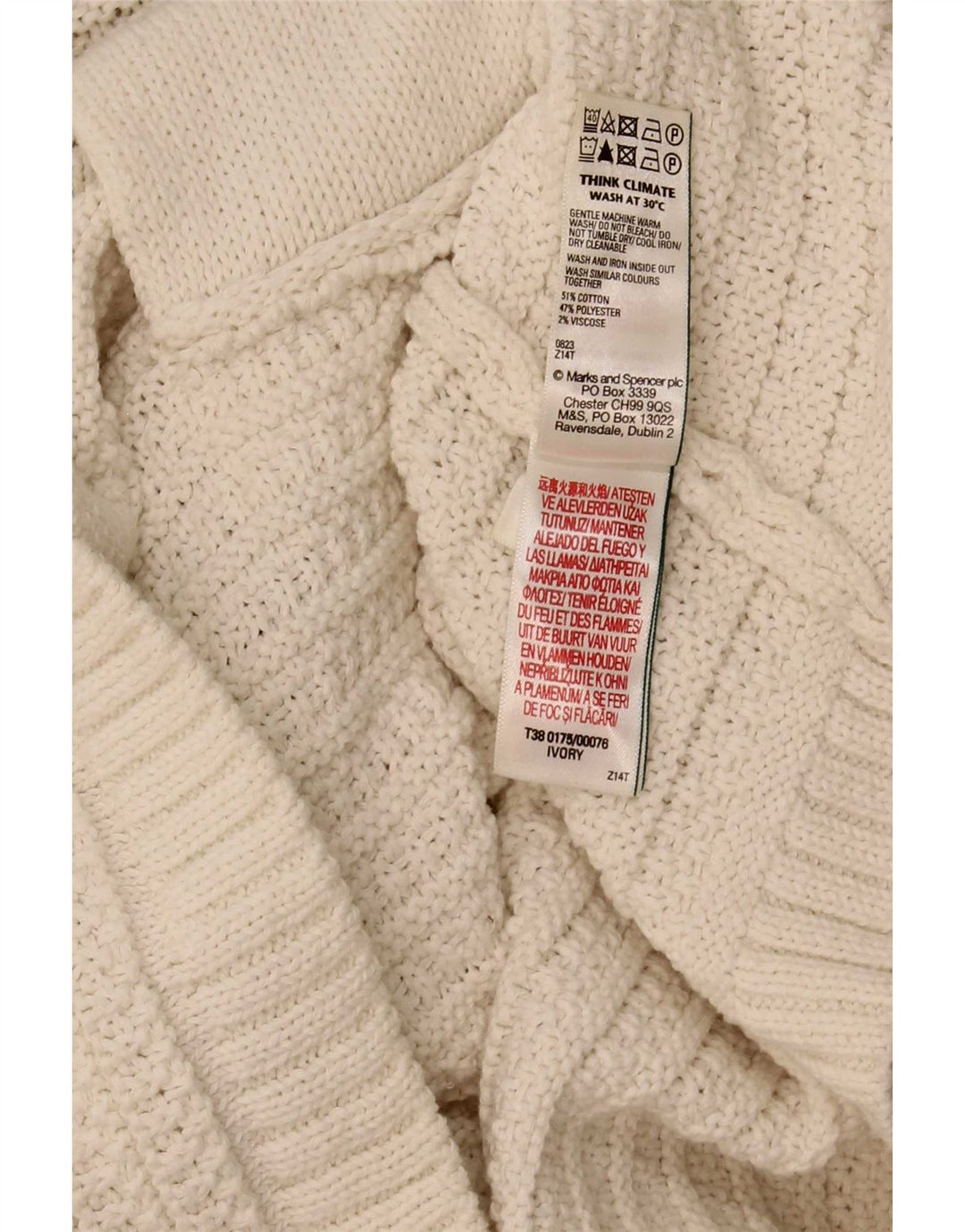 Marks & Spencer Dame Crop Cardigan Sweater UK 16 Large Off White