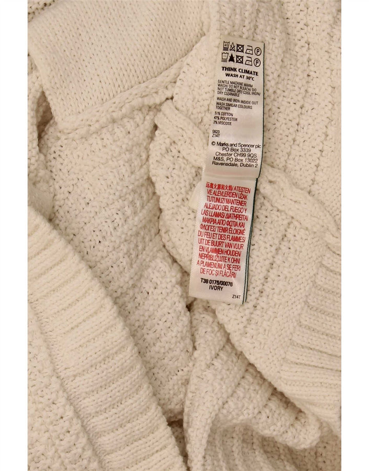 Marks & Spencer Dame Crop Cardigan Sweater UK 16 Large Off White