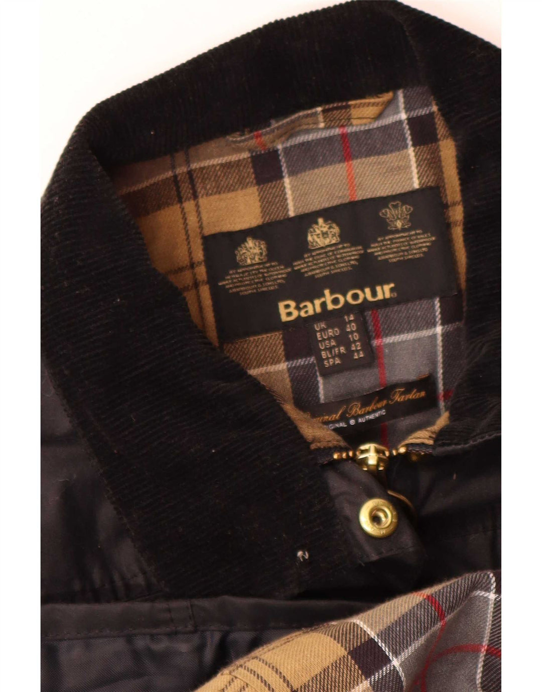 Barbour Vokset bomuldsjakke til kvinder UK 14 Large Black