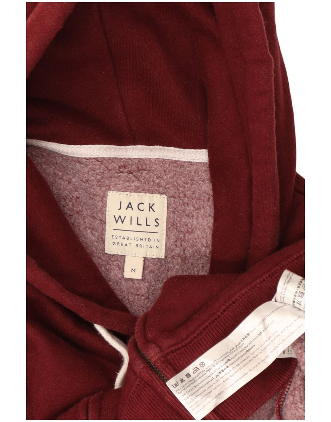 JACK WILLS Hættetrøje med lynlås til mænd Medium rødbrun bomuld