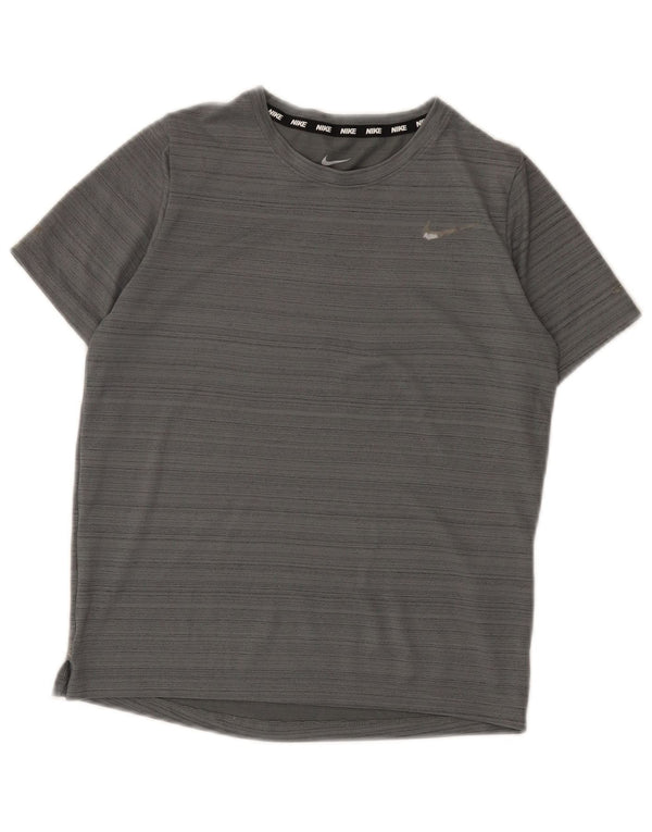 Nike drenge Dri Fit T-shirt top 10-11 år mellem grå stribet polyester