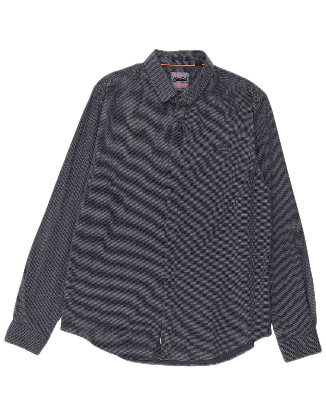 Superdry Slim Fit-skjorte til mænd Stor marineblå plettet bomuld