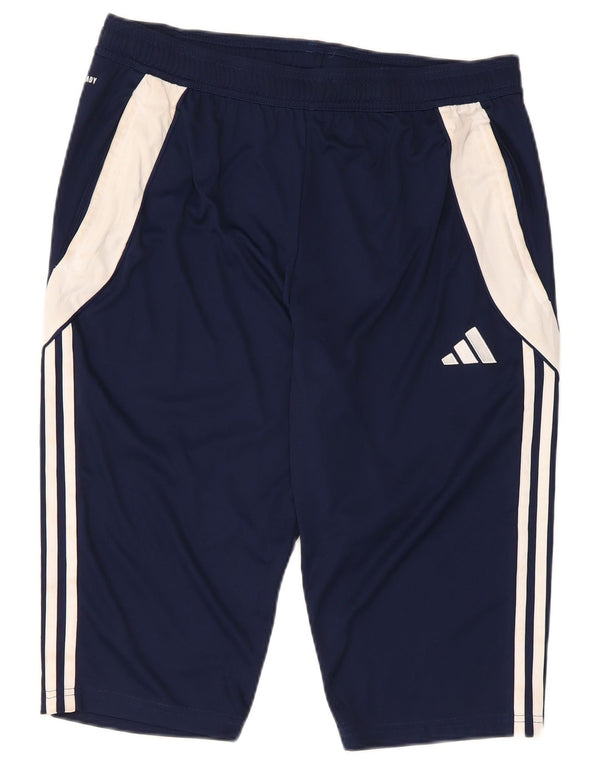 Adidas Mens Aeroready Slim Fit Sport Shorts XL Navy Blue Colourblock