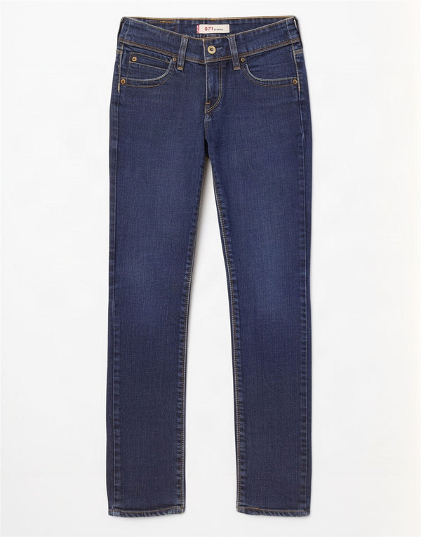 Levi's Womens 571 Slim Jeans W27 L29 Blue Cotton