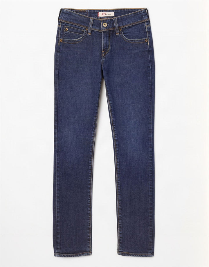 Levi's Dame 571 Slim Jeans W27 L29 Blå Bomuld