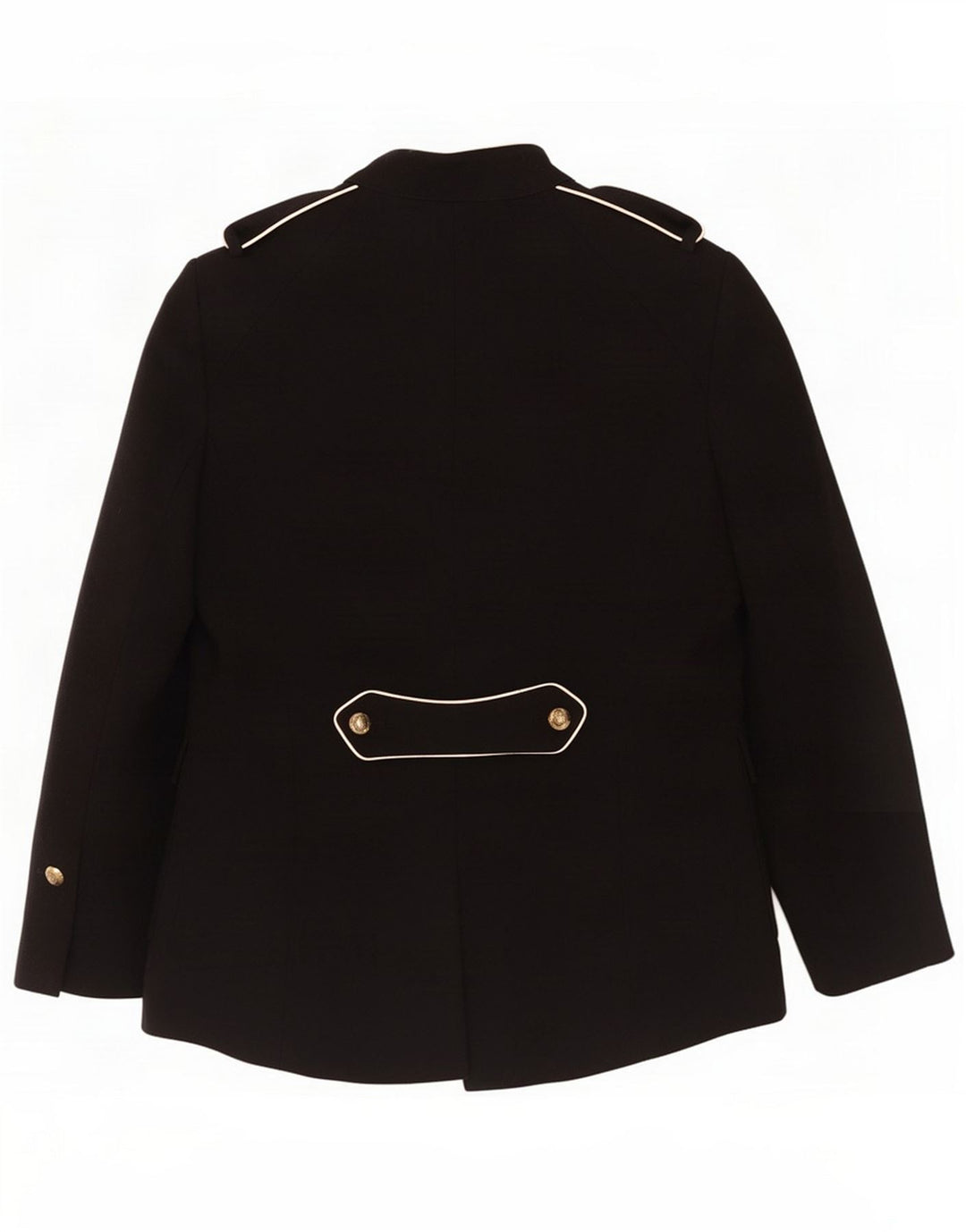 Zara Military Open Blazer Jacket UK 12 Medium Black Polyester