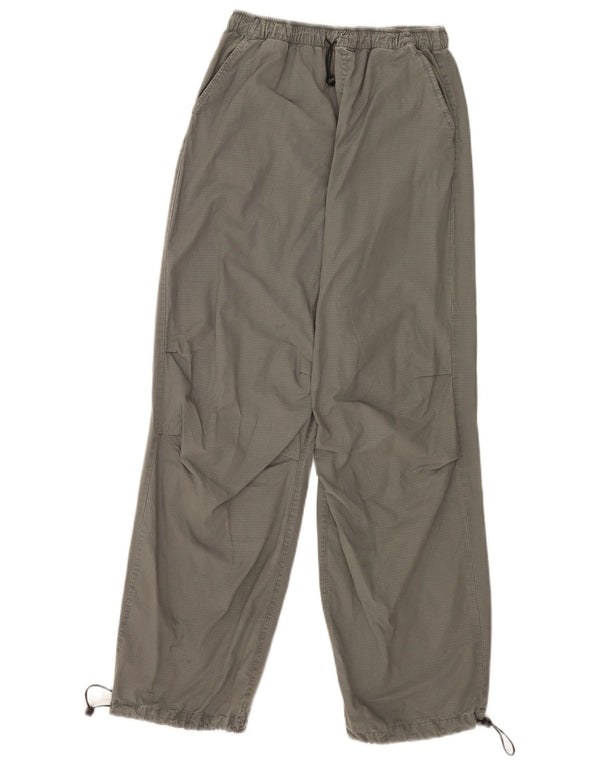 Zara Kvinder Casual Bukser med brede ben EU 34 2XS W24 L30 Grå ternet bomuld