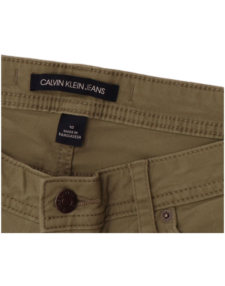 CALVIN KLEIN koniske fritidsbukser til kvinder US 10 Large W30 L27 Grøn