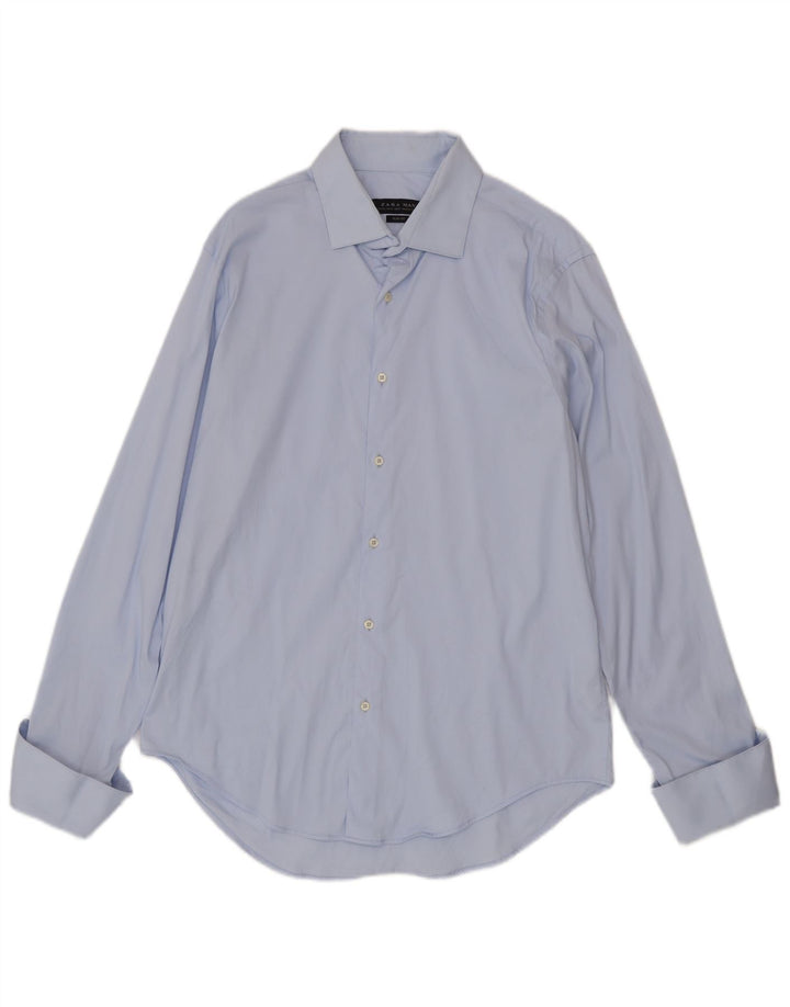 Zara Herre Slim Fit Formel skjorte XL blå bomuld