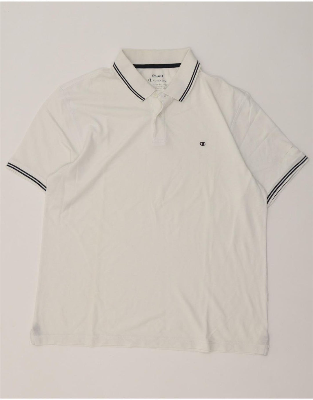 Champion herre poloshirt stor hvid stribet