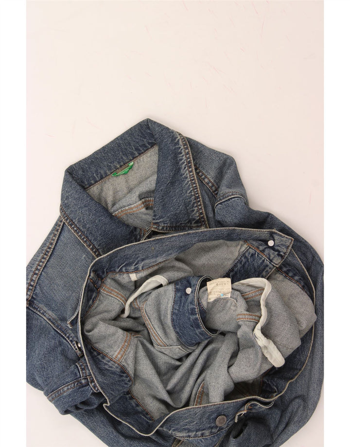 BENETTON Womens Denim Jacket UK 16 Large Blue Cotton Vintage Benetton and Second-Hand Benetton from Messina Hembry 