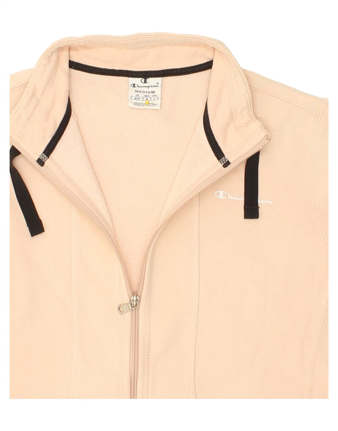 CHAMPION Womens Tracksuit Top Jacket UK 14 Medium Beige Cotton Vintage Champion and Second-Hand Champion from Messina Hembry 