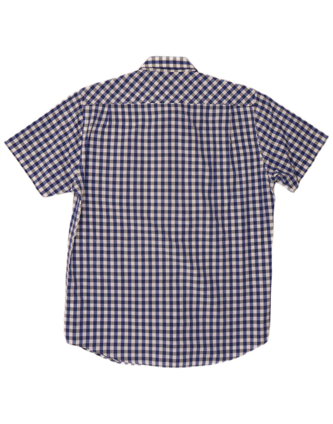 Pierre Cardin Herre kortærmet skjorte Medium Blue Gingham Cotton