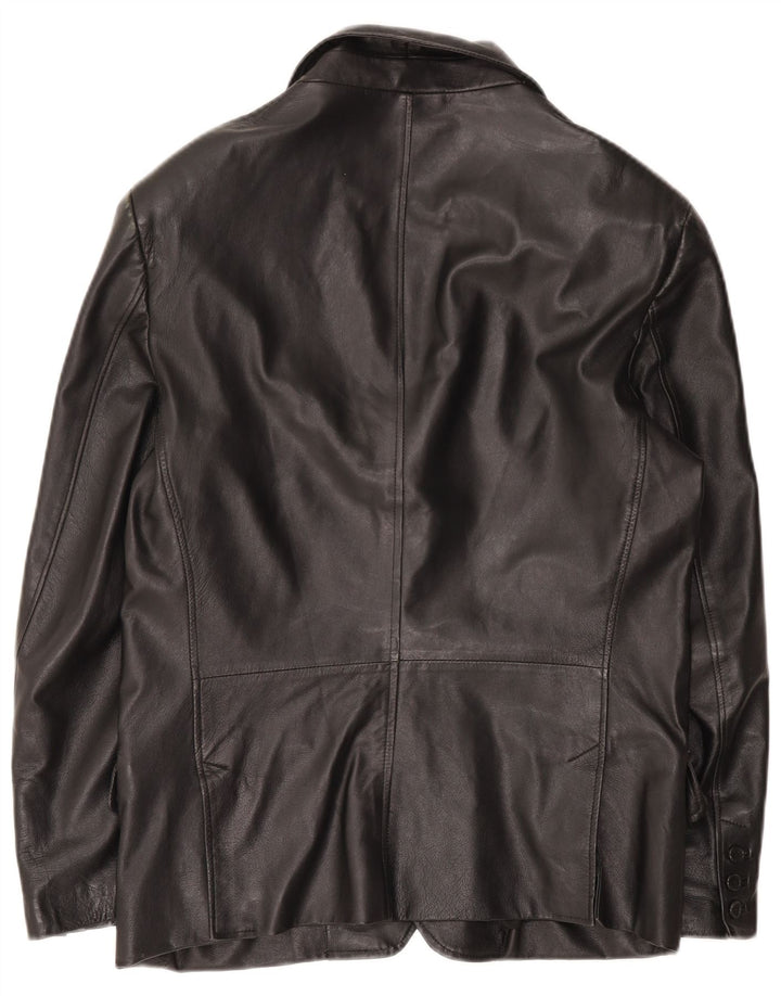 Vintage herre 3 knap læder blazerjakke IT 50 Stor sort læder