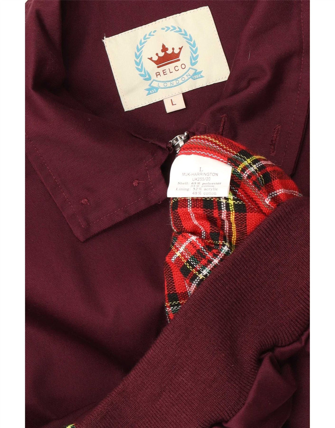 Relco Herre Bomber Jacket UK 40 Large Burgundy Polyester