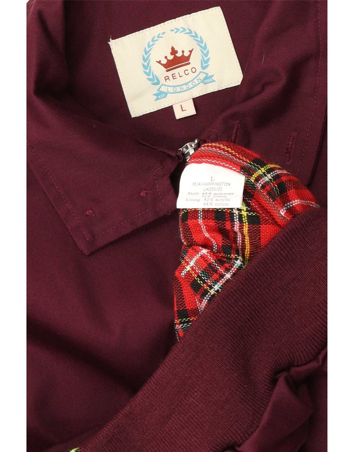 Relco Herre Bomber Jacket UK 40 Large Burgundy Polyester