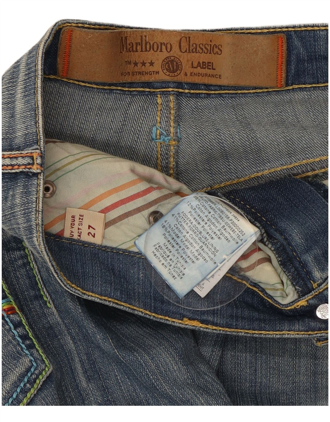 Marlboro Classics Dame Capri Jeans W27 L22 Blå Bomuld