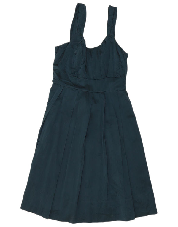 Jigsaw Dame Ærmeløs Empire Dress UK 12 Medium Green Silke