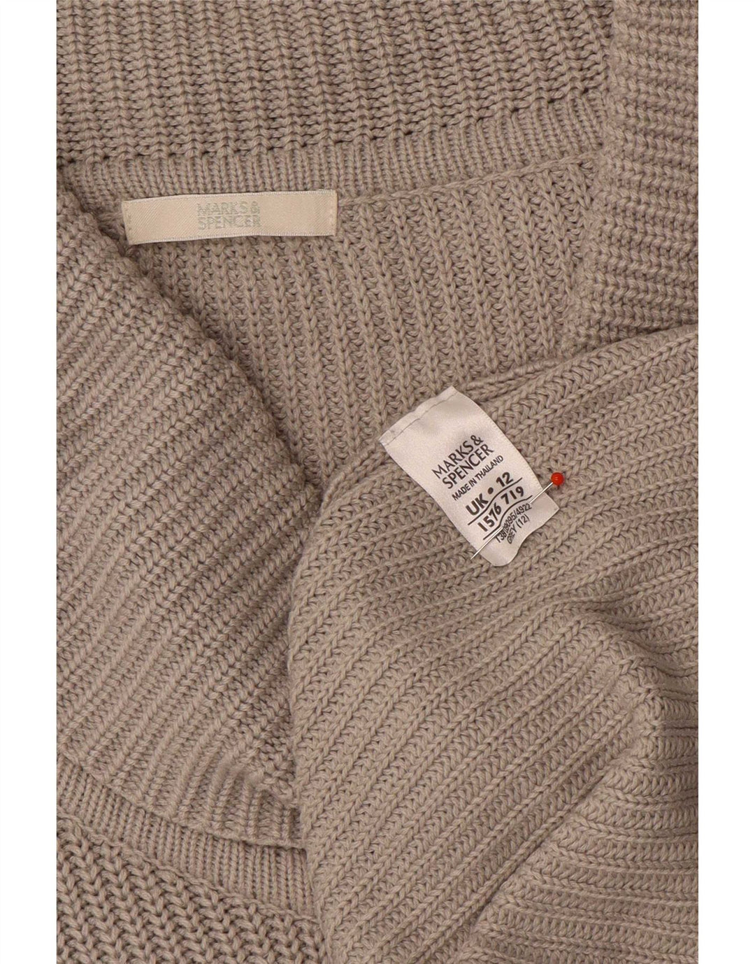 Marks & Spencer Dame Langærmet Roll Neck Jumper Dress UK 12 Medium Grey