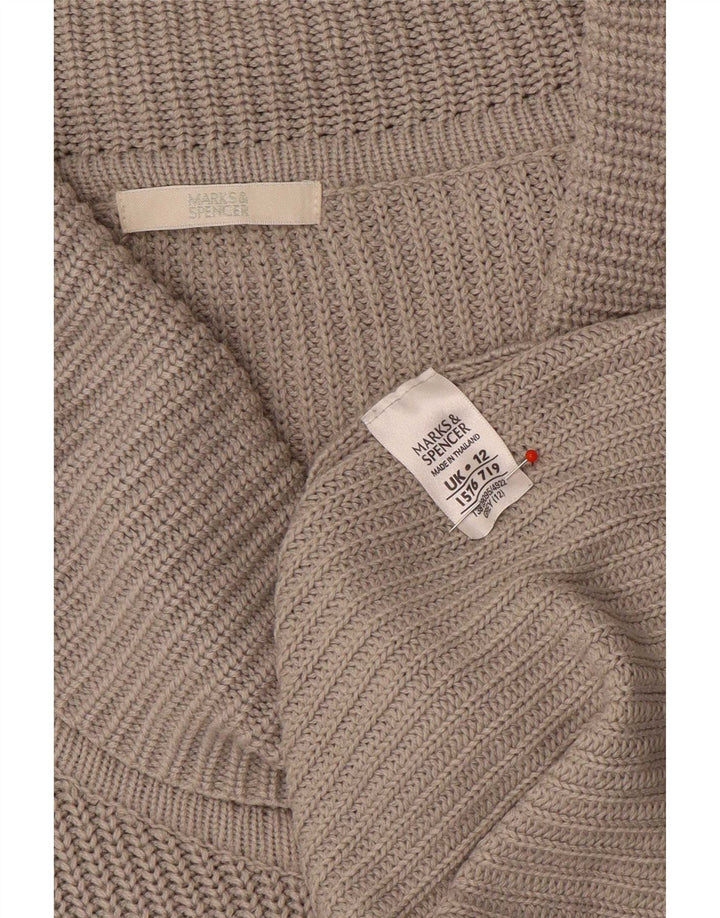 Marks & Spencer Dame Langærmet Roll Neck Jumper Dress UK 12 Medium Grey