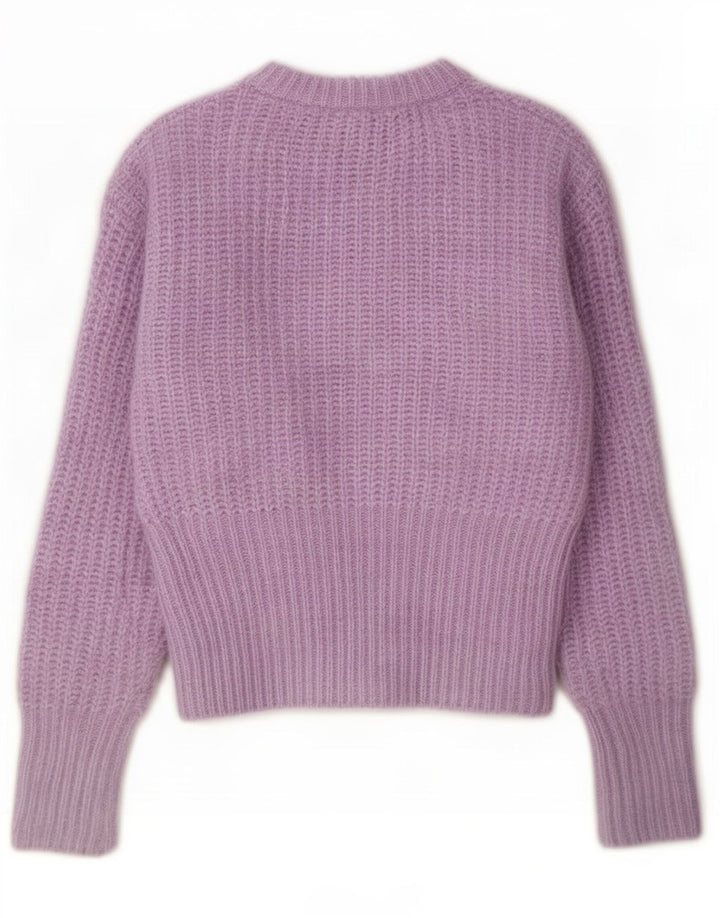 Zara Dame Boat Neck Jumper Sweater UK 10 Small Purple Polyester