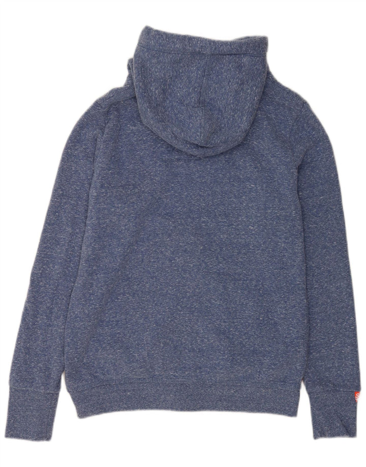 Superdry hættetrøje til kvinder med lynlås UK 14 Medium Blue Flecked