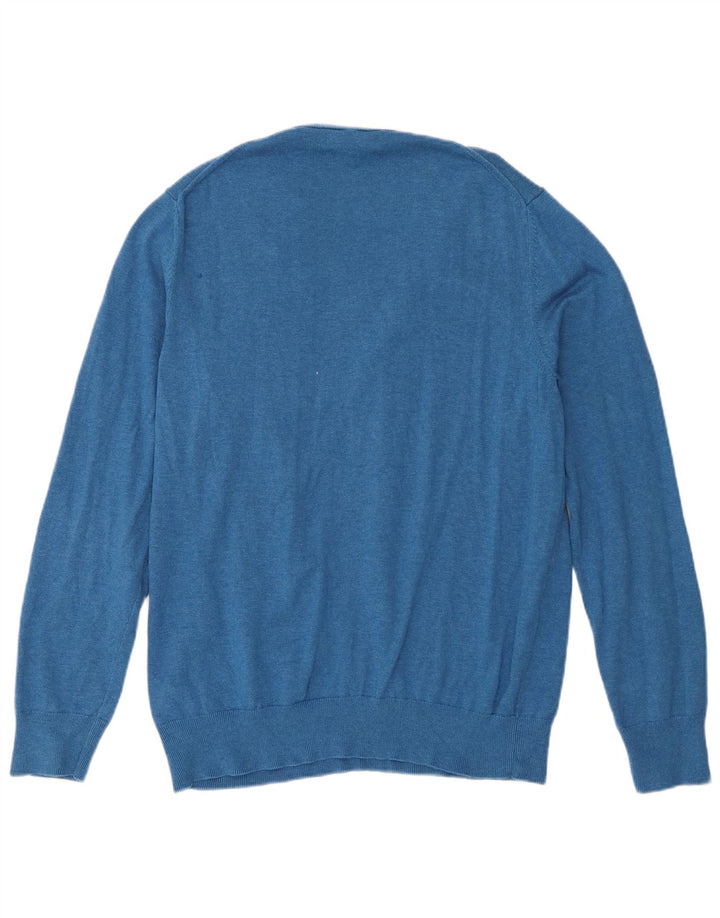 Marks & Spencer Herre V-hals sweater Stor blå bomuld