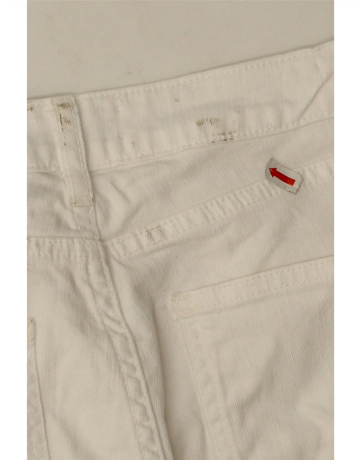 Fat Face Dame Capri Jeans UK 12 Medium W28 L20 Hvid Bomuld