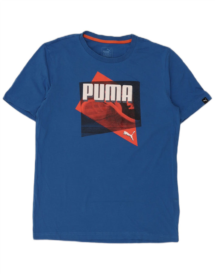 Puma Herre Grafisk T-Shirt Top Lille Blå Bomuld