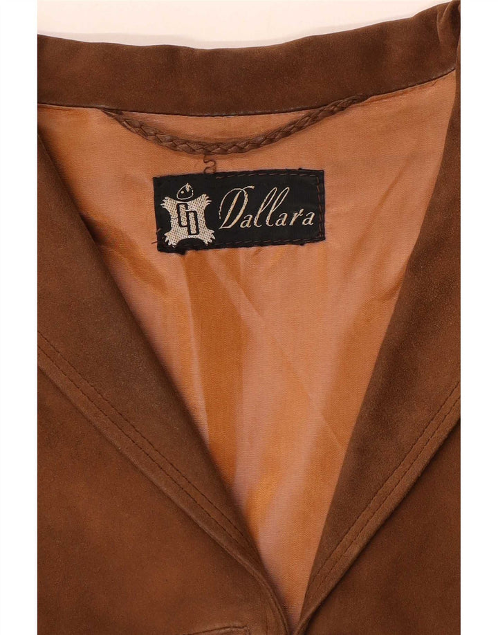 Dallara Dame 3-knaps ruskindsblazerjakke UK 14 Medium Brun