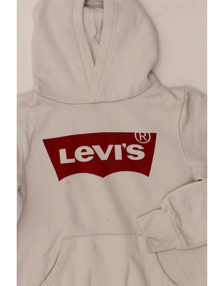 LEVI'S Boys Graphic Hoodie Jumper 9-10 Years White Cotton Vintage Levi's and Second-Hand Levi's from Messina Hembry 