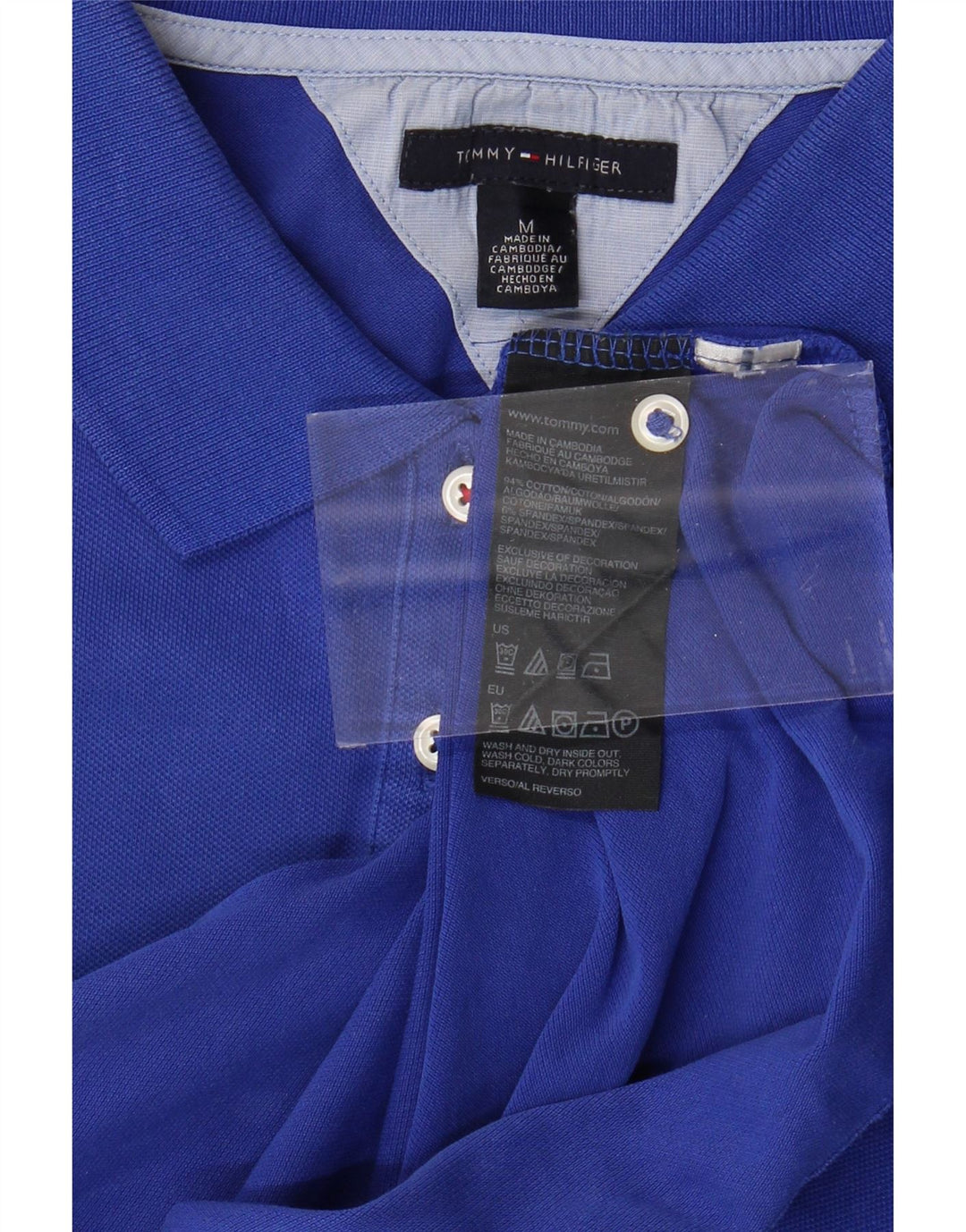 TOMMY HILFIGER Dame poloshirt UK 12 Medium Blue Bomuld