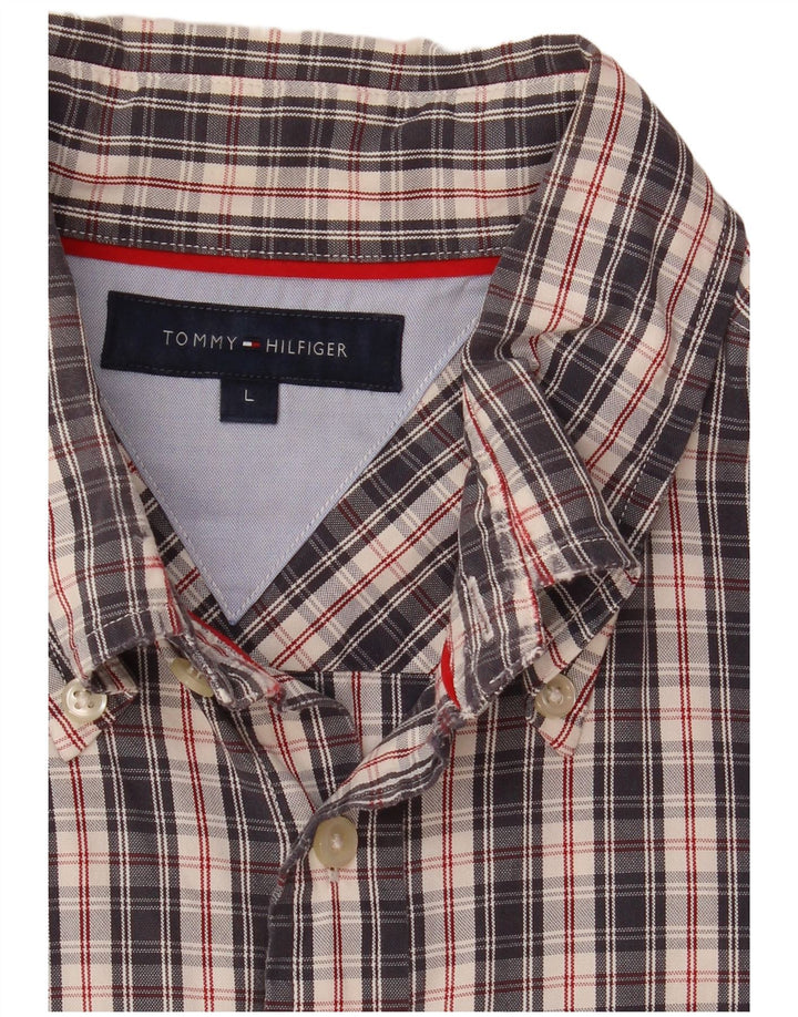 Tommy Hilfiger Herreskjorte Stor marineblå ternet