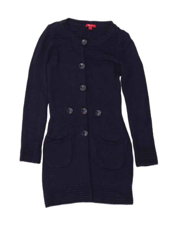 MONSOON Womens Longline Cardigan Sweater UK 8 Small Navy Blue Acryl