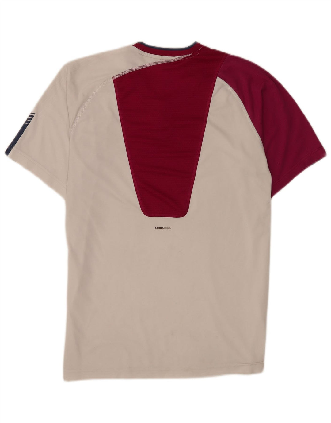 Adidas Herre Climacool T-Shirt Top Medium White Colourblock Polyester