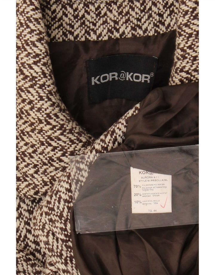 Kor@Kor Womens Pea Coat IT 44 Mellembrun sildebenspolyester