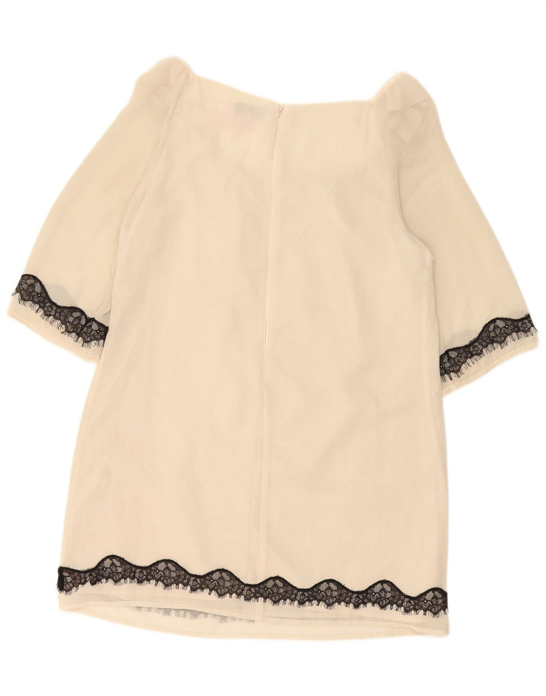 Lipsy Womens 3/4 ærmet Shift Dress UK 14 Medium Off White Polyester