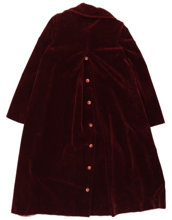 Vintage Dame Velvet Overcoat IT 46 Large Burgundy