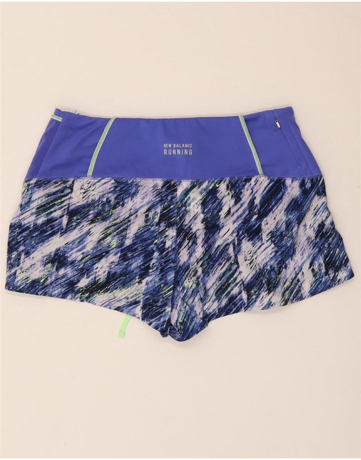 NEW BALANCE Dame sportsshorts med abstrakt mønster UK 14 Medium Blue