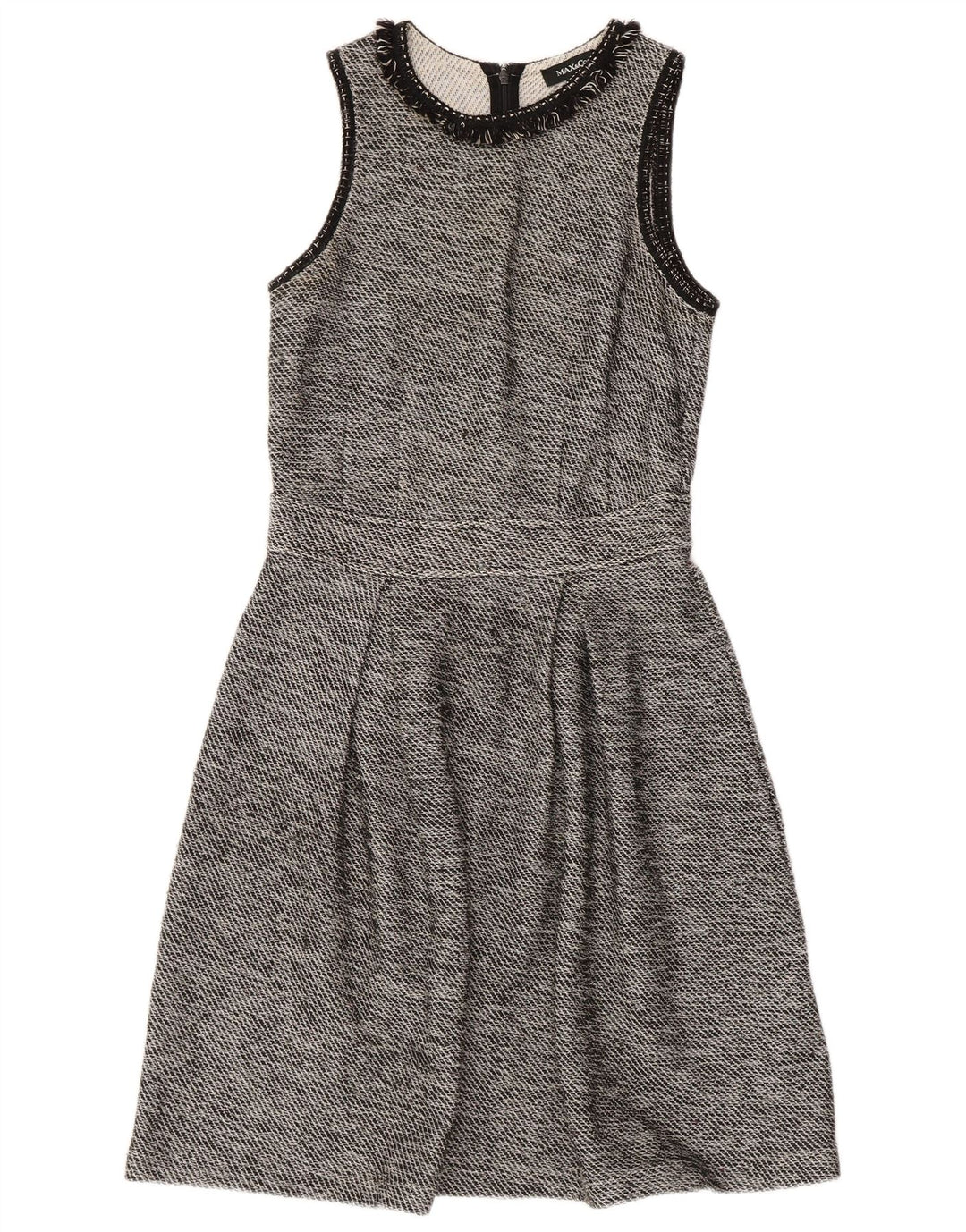 MAX & CO. Ærmeløs A-line kjole til kvinder UK 8 Lille sort bomuld