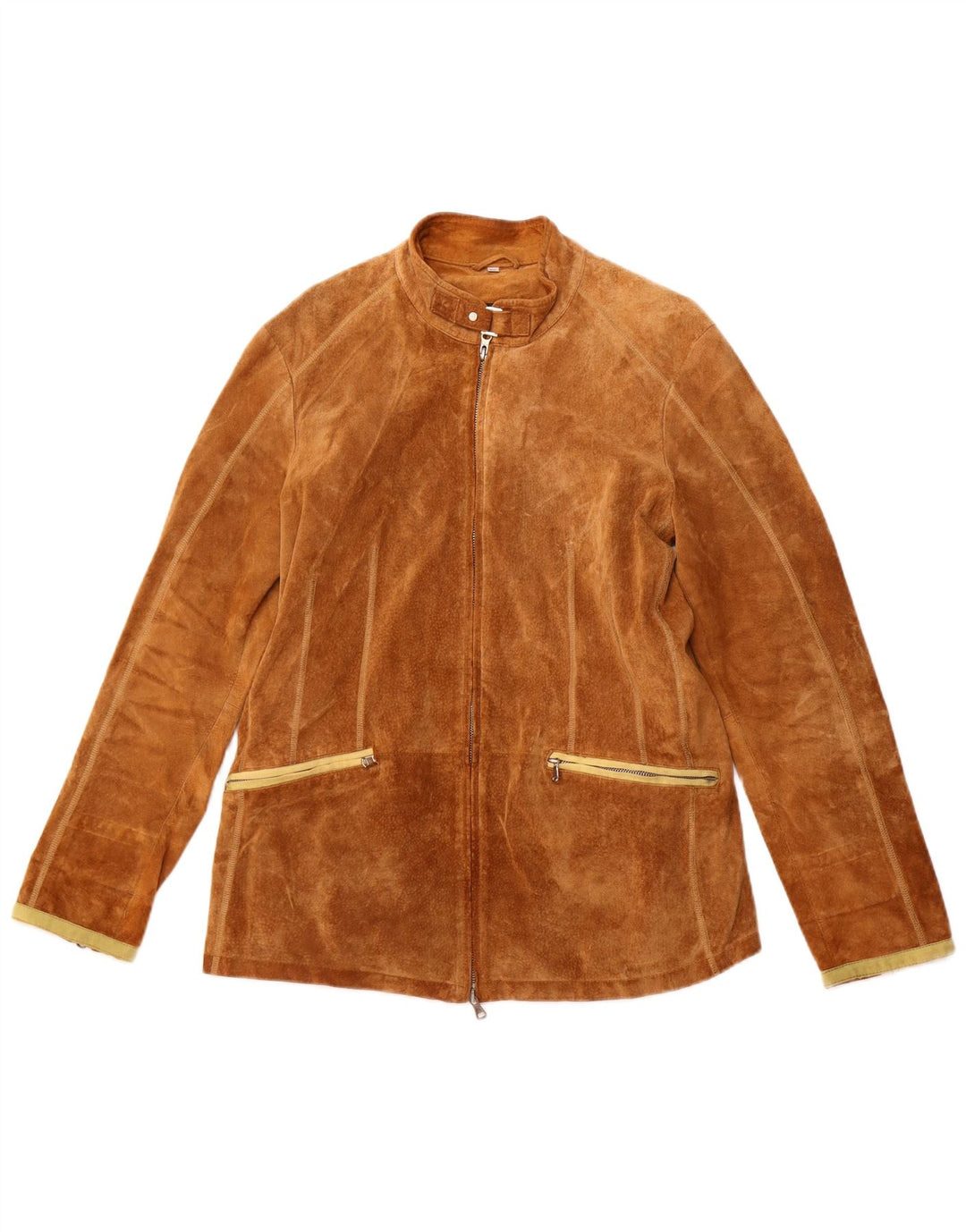 VINTAGE Dame ruskindsjakke IT 50 XL Beige Læder