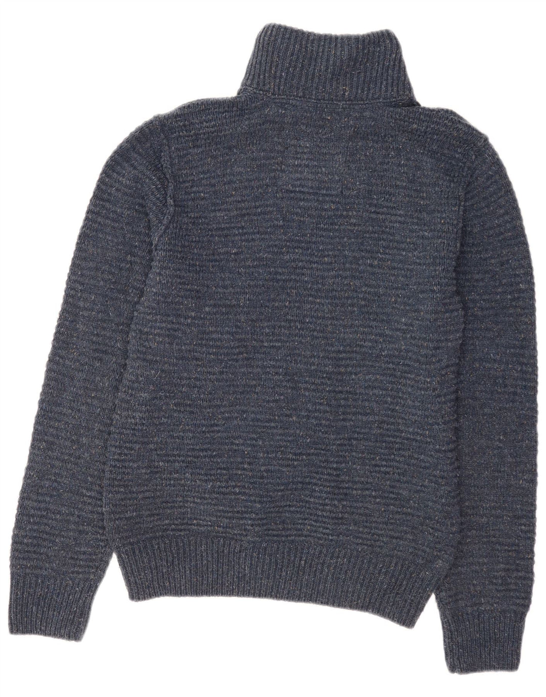 Fat Face Herre Zip Neck Jumper Sweater Medium Blue Akryl