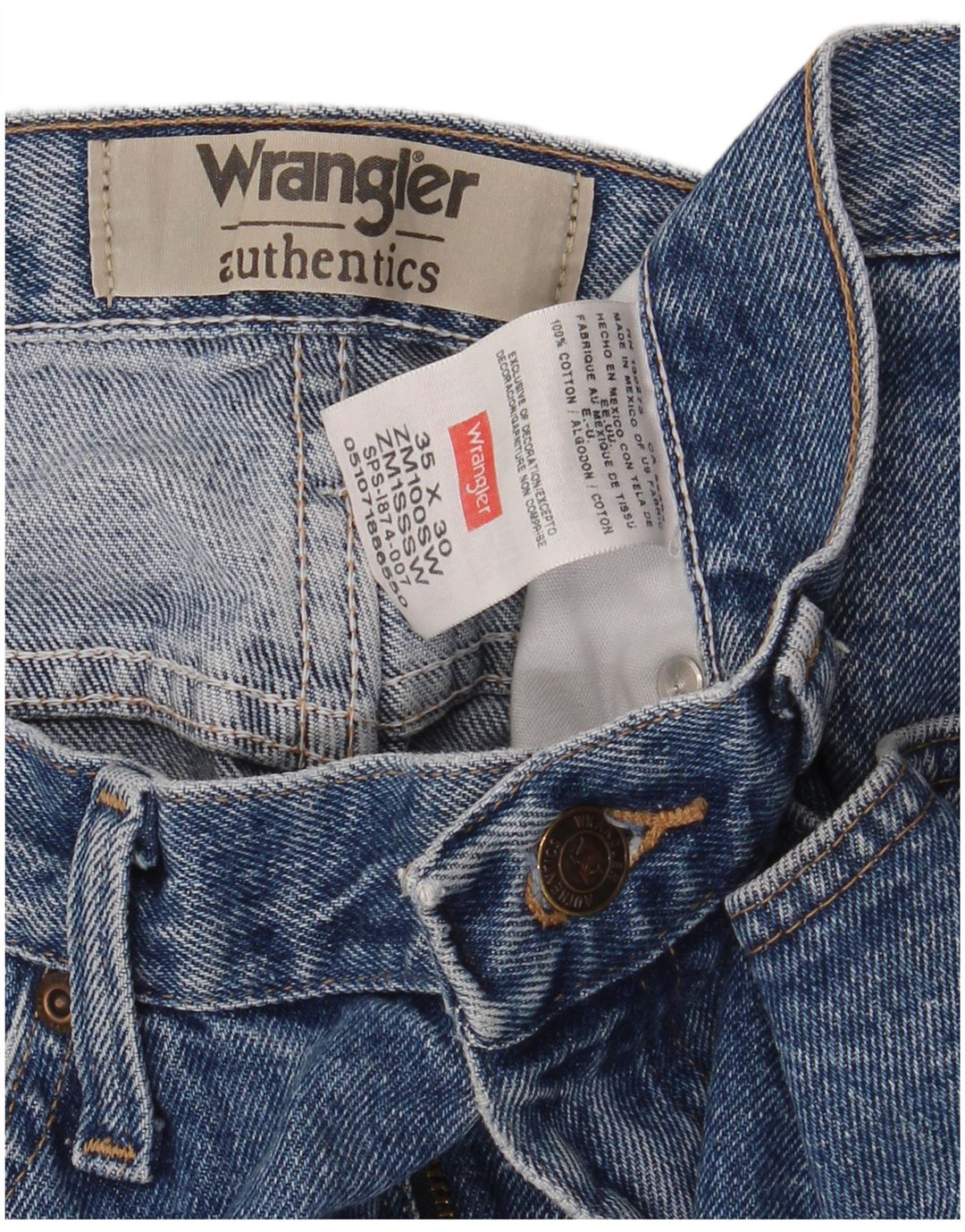 Wrangler Straight Jeans til mænd W35 L30 blå bomuld